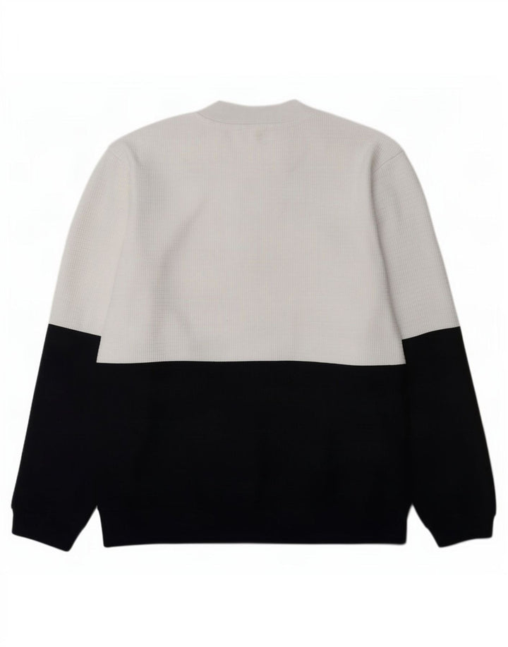 Pulover pentru bărbați Zara XL, alb, poliester color bloc