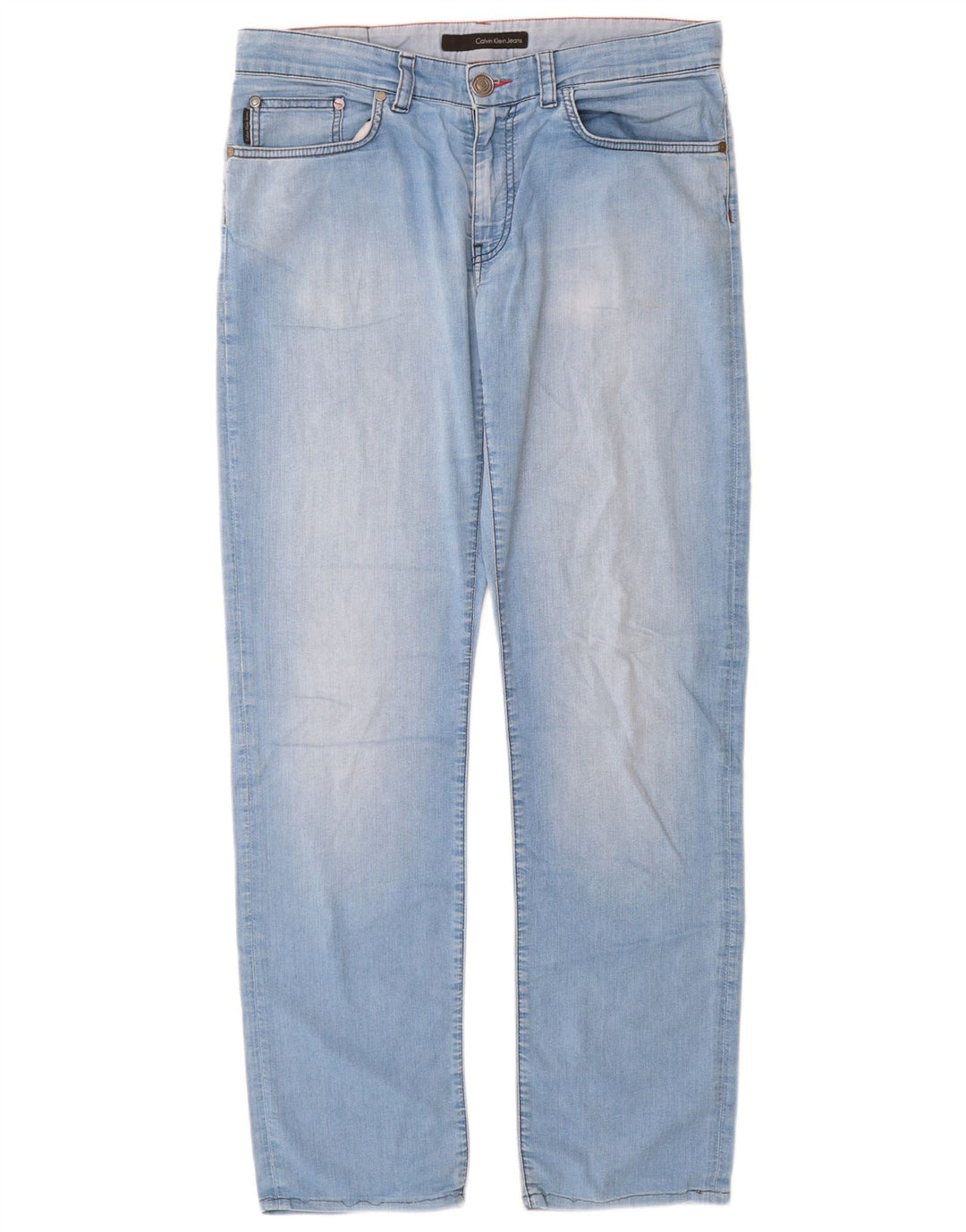 Calvin Klein Womens Slim Jeans W34 L32 Blue Cotton