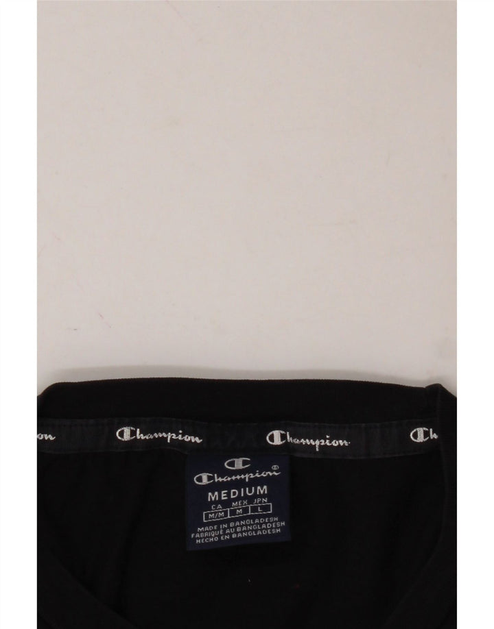 CHAMPION Mens Graphic T-Shirt Top Medium Black Vintage Champion and Second-Hand Champion from Messina Hembry 