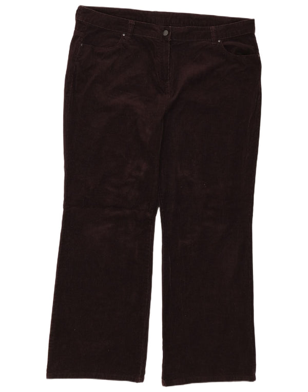 Marks & Spencer Womens Straight Corduroy Trousers UK 22 3XL W42 L31 Brown