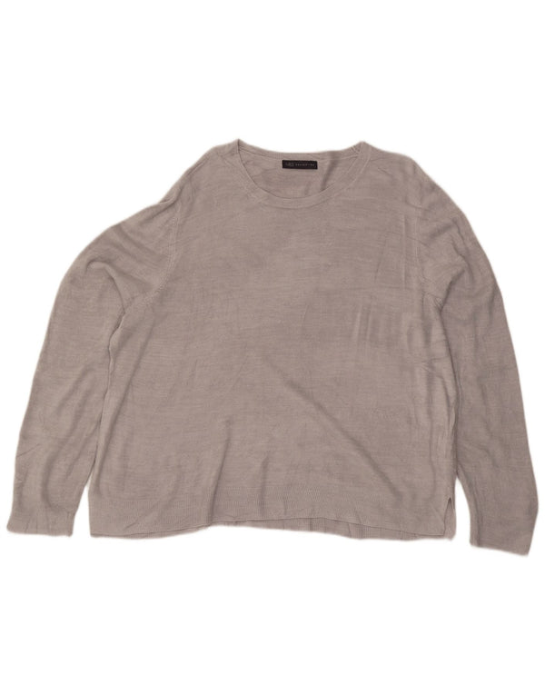 Marks & Spencer Γυναικείο πουλόβερ με λαιμό σκάφος UK 24 4XL Γκρι ακρυλικό