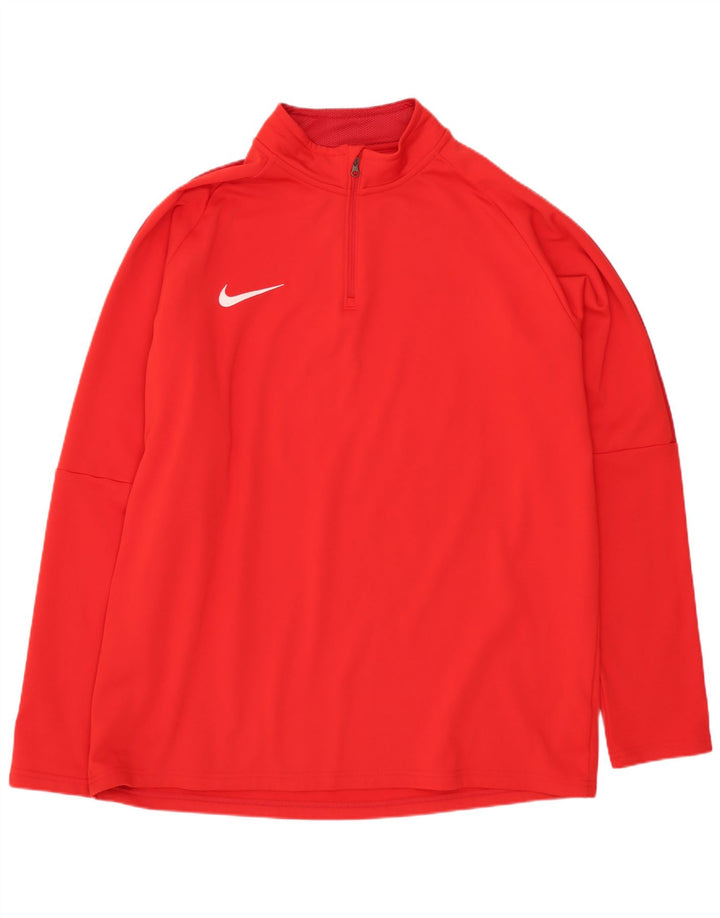 Nike Herren Dri Fit Pullover-Trainingsanzug mit Reißverschluss, XL, rotes Polyester
