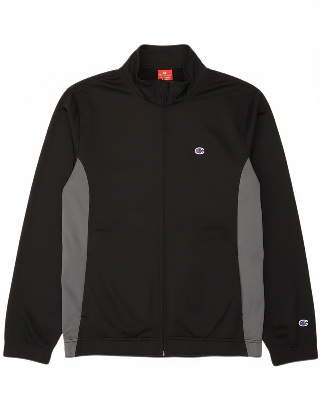 Champion Mens Tracksuit Top Jacket XL Black Colourblock Polyester