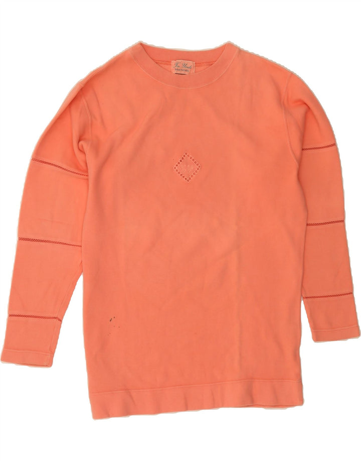 VINTAGE Womens Sweatshirt Jumper UK 14 Medium Orange Cotton Vintage Vintage and Second-Hand Vintage from Messina Hembry 
