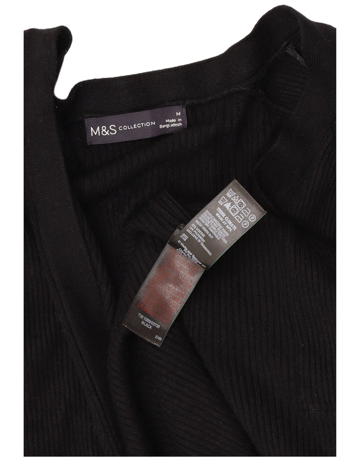 Maglione cardigan aperto oversize da donna Marks & Spencer UK 14 medio nero