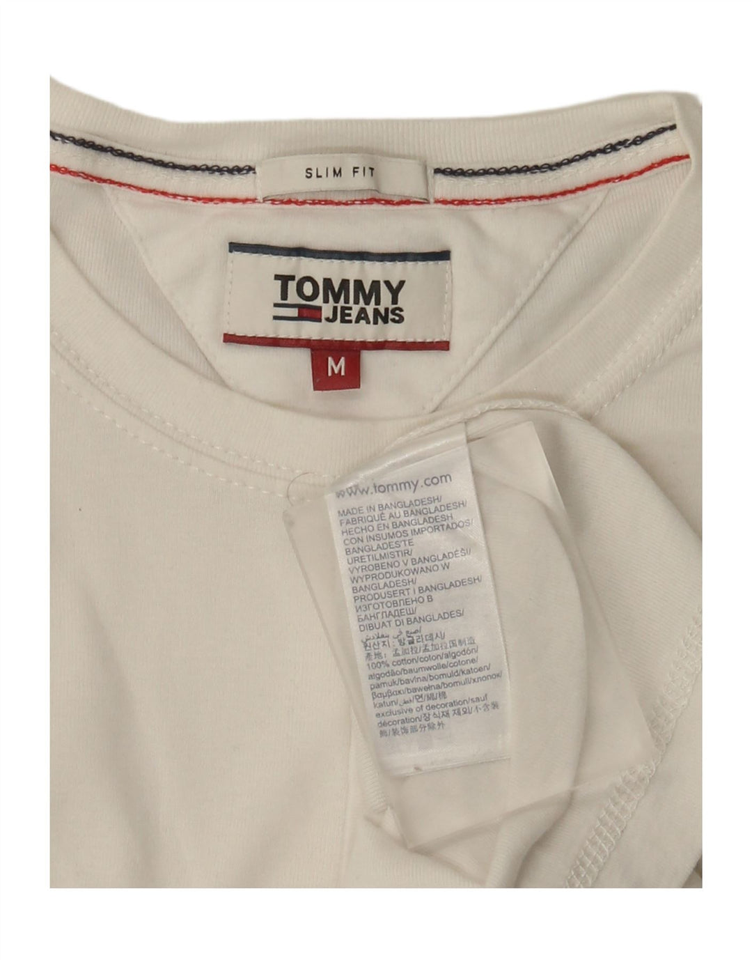 Tommy Hilfiger Herre Slim Fit Top Langærmet Medium Hvid Bomuld