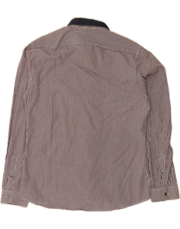JULES Mens Slim Shirt Size 14 41/42 Small Brown Check Cotton Vintage Jules and Second-Hand Jules from Messina Hembry 
