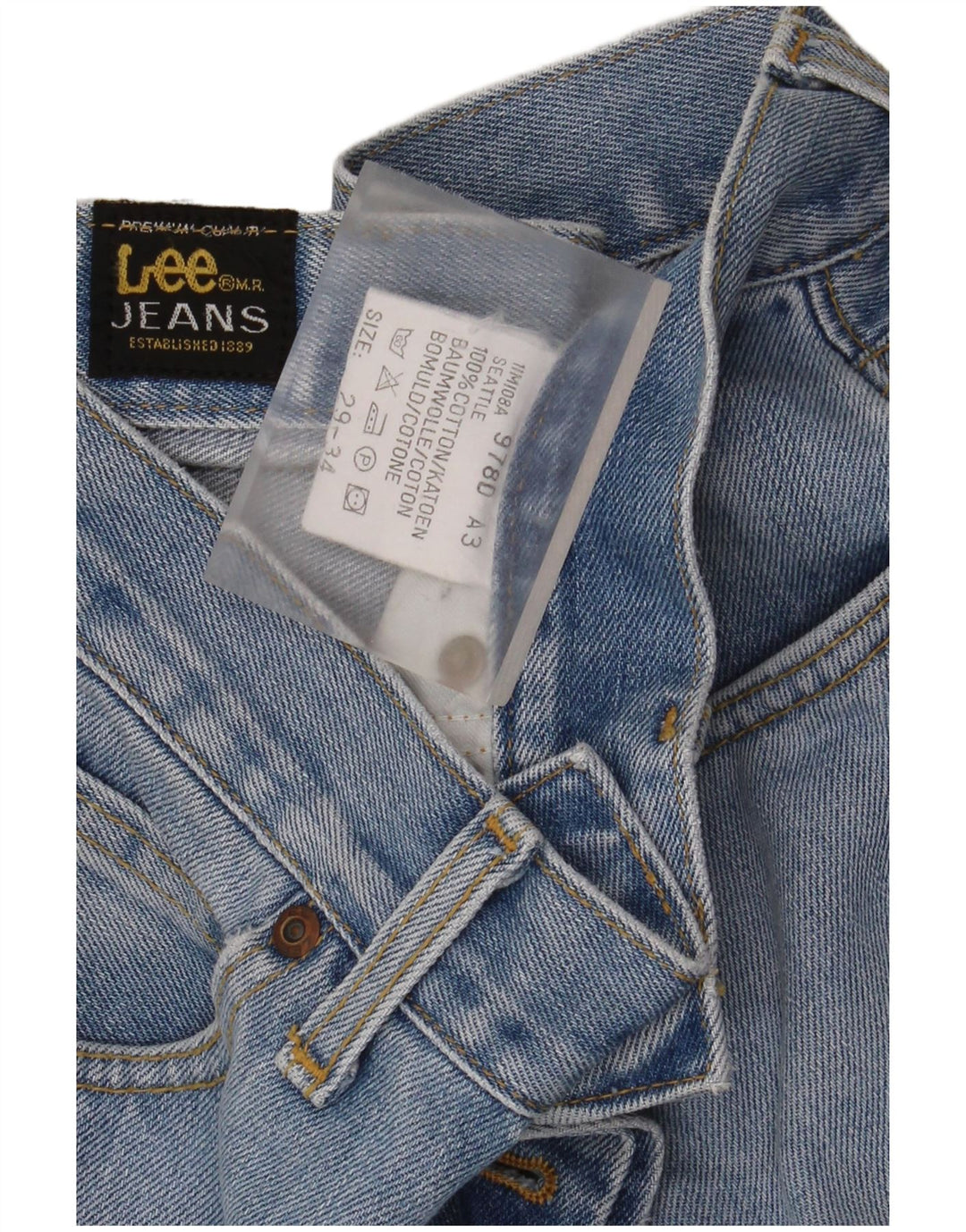 Lee Mens Seattle Straight Jeans W29 L24 Blå Bomuld