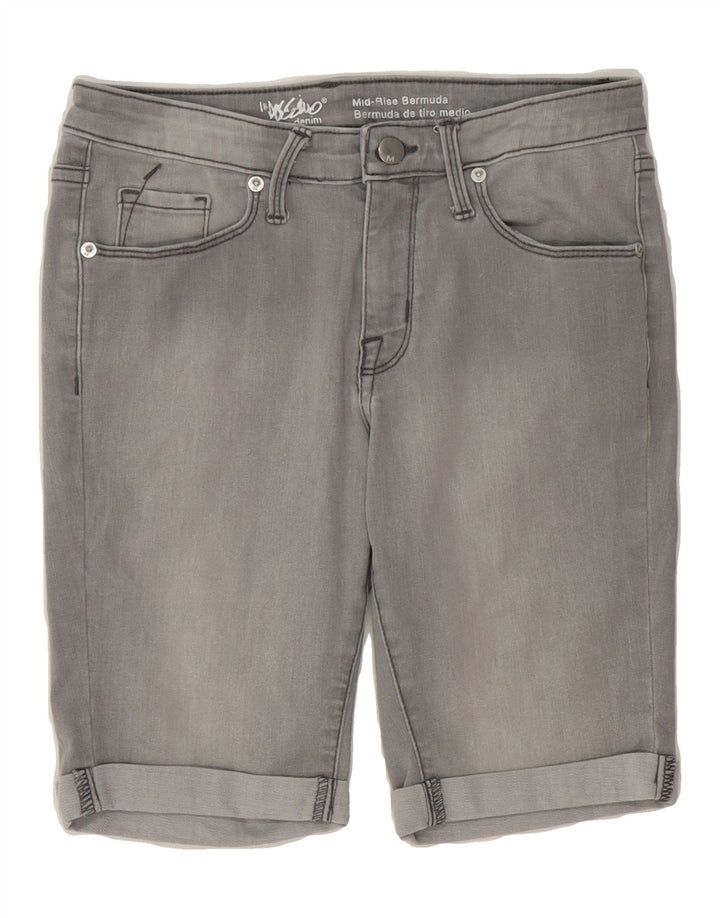 MOSSIMO Womens Mid Rise Bermuda Denim Shorts US 4 Small W27  Grey Vintage Mossimo and Second-Hand Mossimo from Messina Hembry 