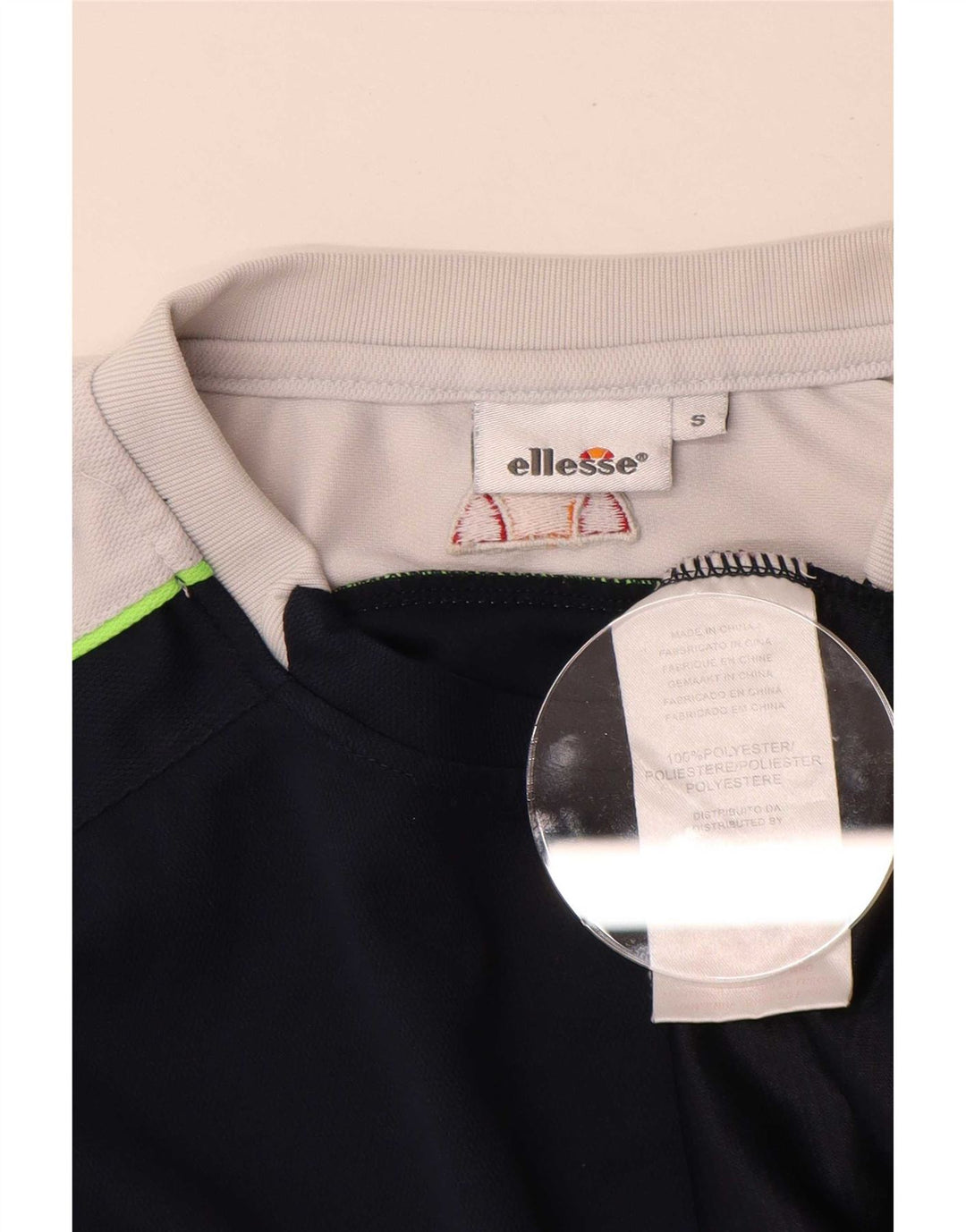Ανδρικό γραφικό μπλουζάκι Ellesse Top Small Navy Blue Colorblock Πολυεστέρας