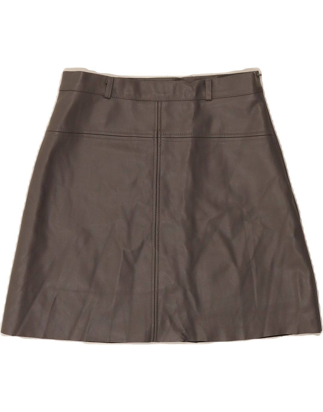 VINTAGE Womens Leather Skirt W28 Medium Grey Leather Vintage Vintage and Second-Hand Vintage from Messina Hembry 