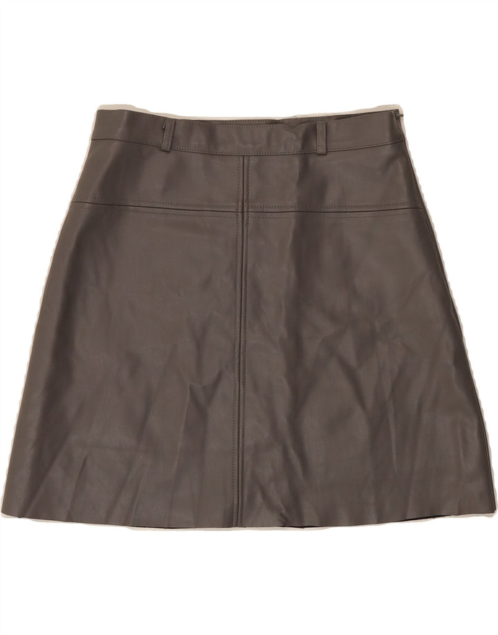 VINTAGE Womens Leather Skirt W28 Medium Grey Leather Vintage Vintage and Second-Hand Vintage from Messina Hembry 