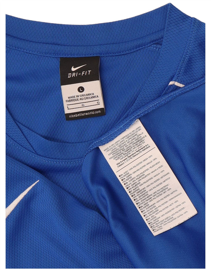 Nike Mens Dri Fit T-Shirt Top Large Blue Polyester