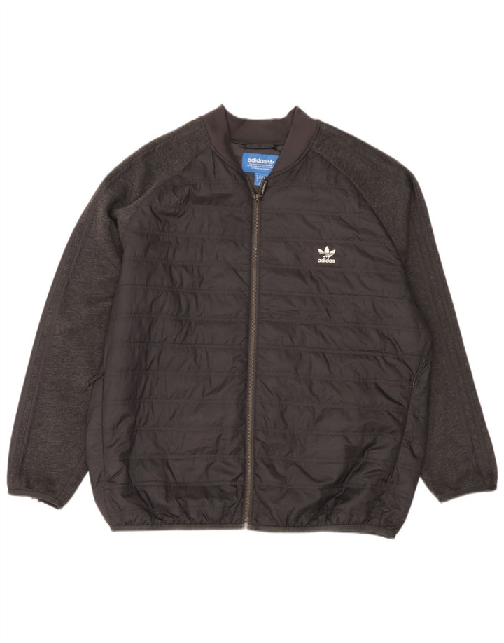 Adidas Mens Padded Jacket UK 42 XL Black Polyester