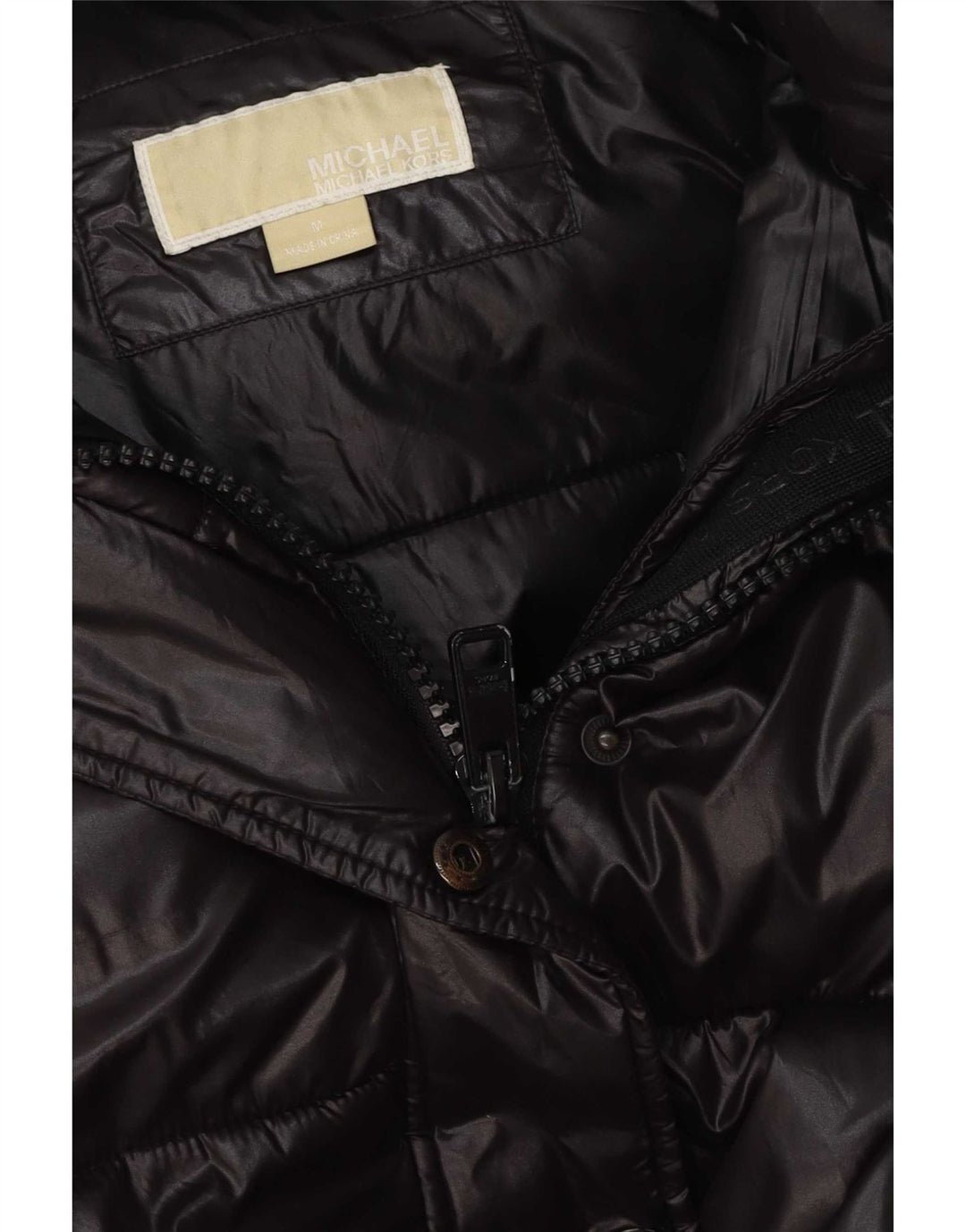 Michael Kors Mens Hooded Padded Jacket UK 38 Medium Black Polyester