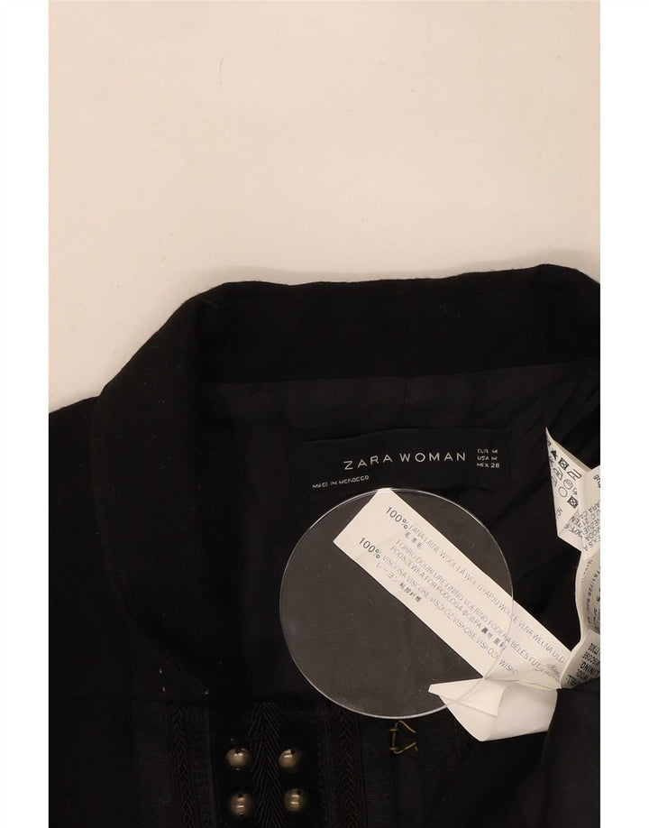Blazer pentru femei Zara UK 12 Lână neagră medie