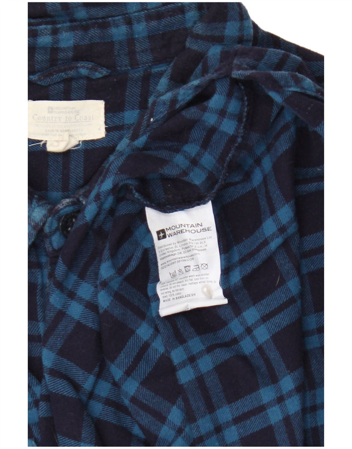 Mountain Warehouse Mens Flannel Shirt Large Blue Check Cotton
