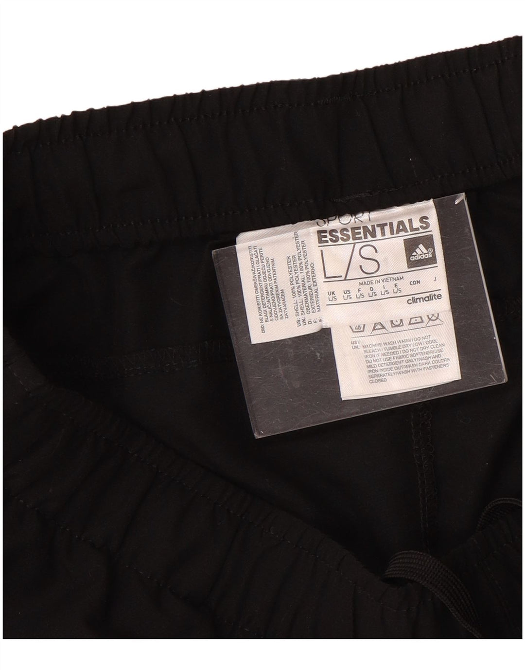 Pantaloni da tuta Adidas Climalite da uomo grandi in poliestere nero