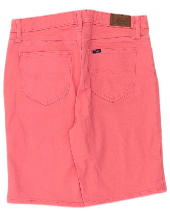 Lee Womens Denim Shorts US 8 Medium W30 Pink Cotton