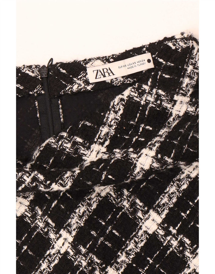 Zara Womens Mini Skirt XS W24 Black Check
