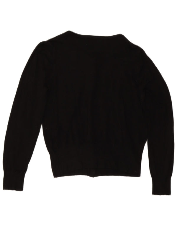 Marks & Spencer Suéter tipo cárdigan corto para mujer UK 44 Viscosa negra mediana