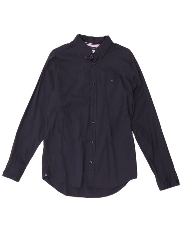 Tommy Hilfiger Mens Slim Fit Shirt Large Navy Blue Cotton