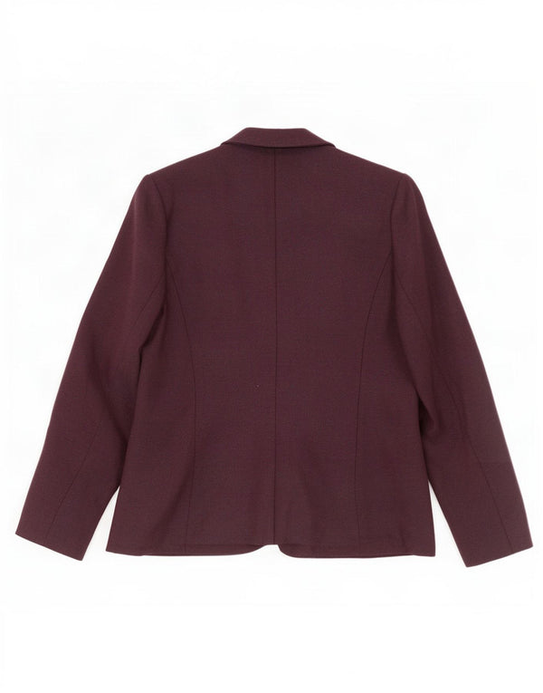 Marks & Spencer Dame Blazer Jacket UK 14 Medium Maroon Herringbone