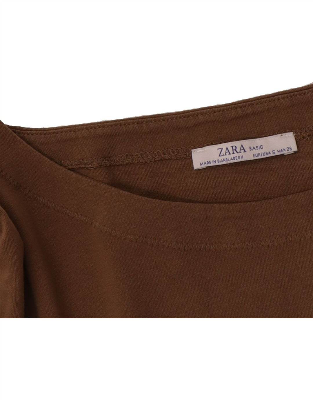 ZARA Womens Oversized Top Long Sleeve UK 10 Small Brown Vintage Zara and Second-Hand Zara from Messina Hembry 