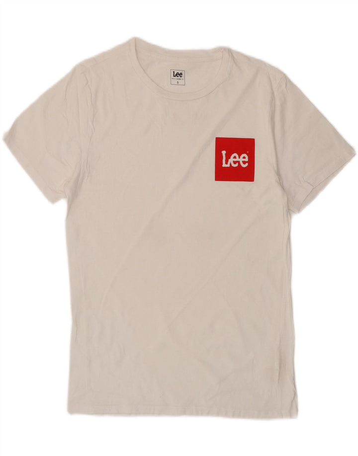 LEE Mens Graphic T-Shirt Top Small White Cotton Vintage Lee and Second-Hand Lee from Messina Hembry 