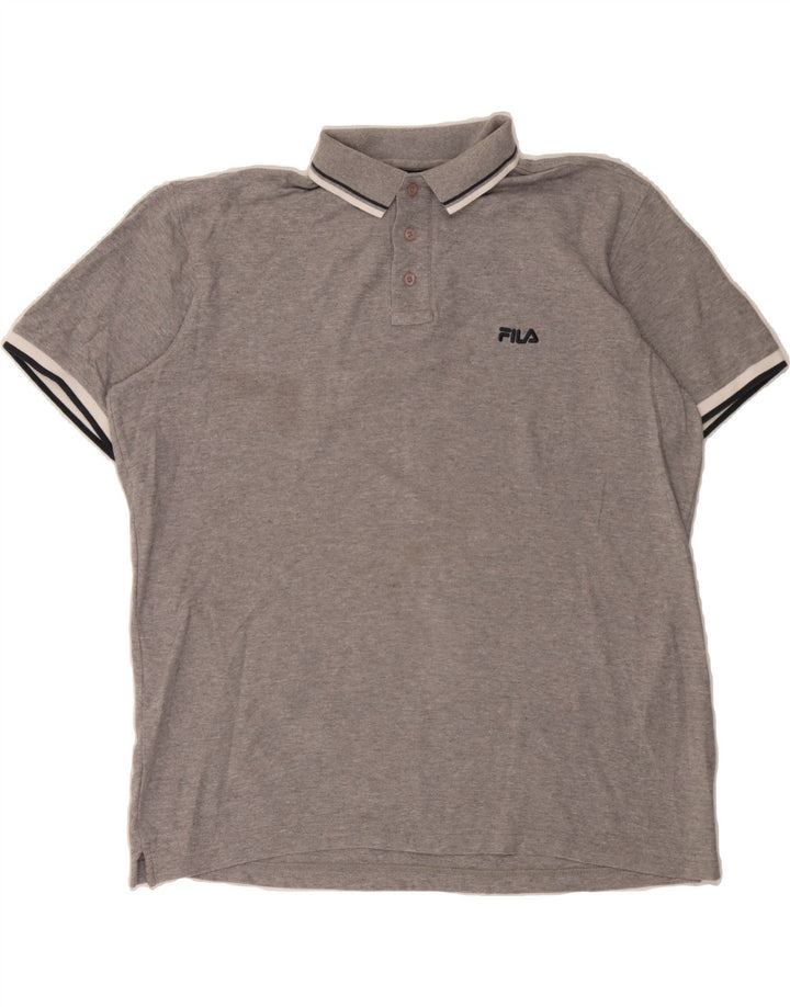 FILA Mens Polo Shirt Large Grey Cotton Vintage Fila and Second-Hand Fila from Messina Hembry 