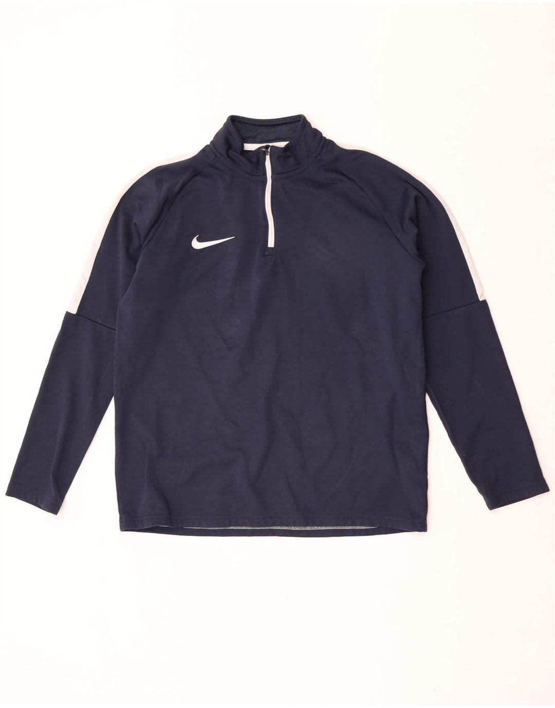 Top della tuta pullover Nike Dri Fit da uomo, color block medio blu navy