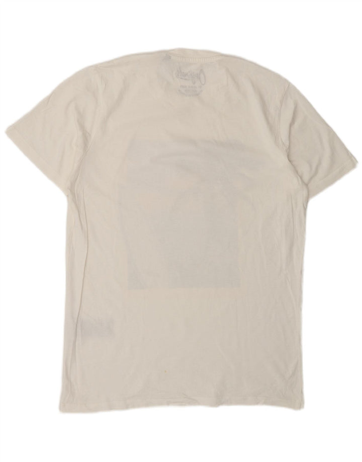 Jack & Jones Mens Graphic T-Shirt Top Medium White Cotton