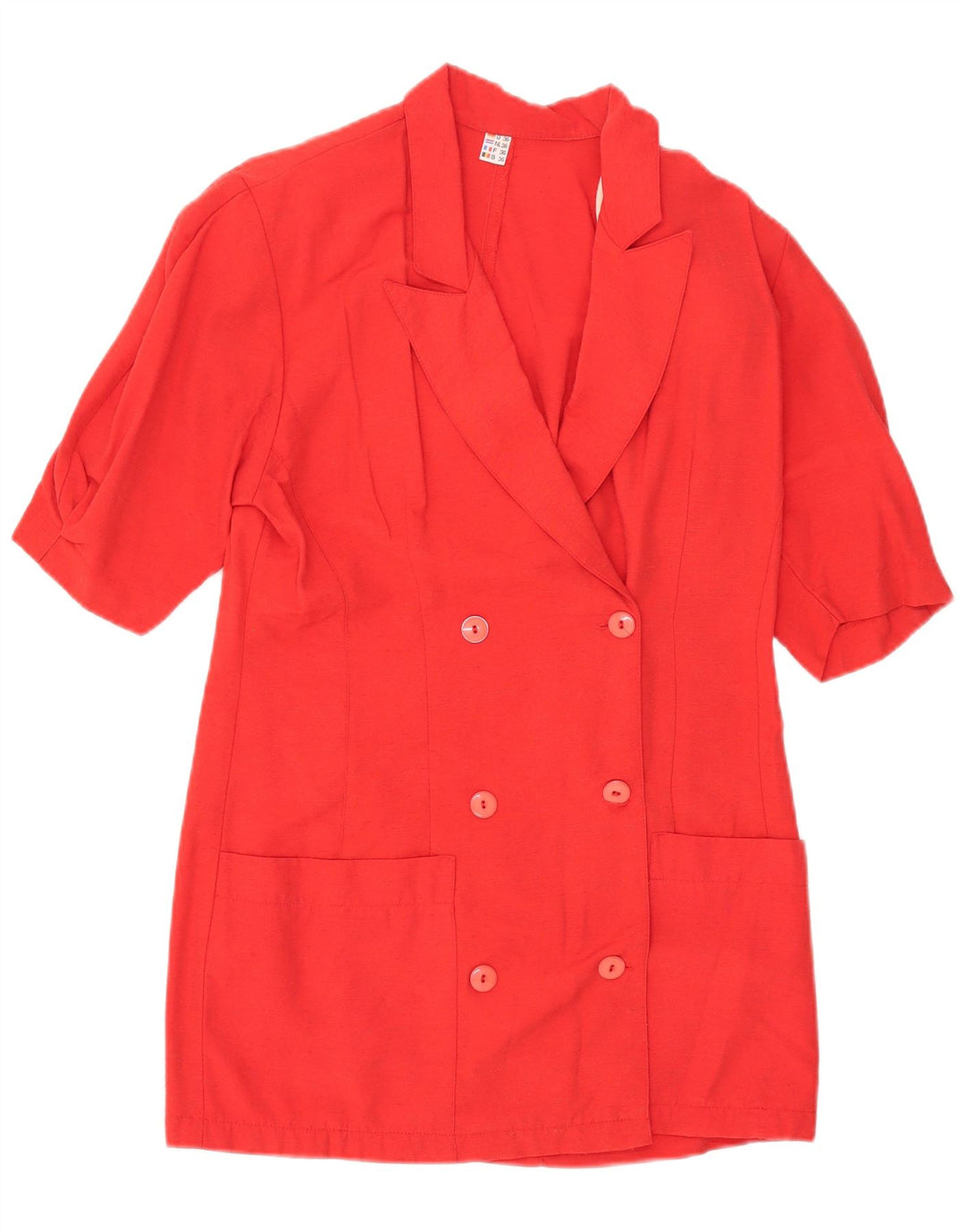 Vintage Womens Short Sleeve Double Breasted Blazer Jacket EU 36 Small Red