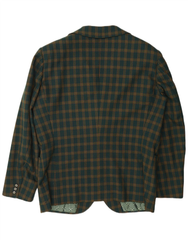 Vintage herre 3-knaps blazerjakke UK 38 Medium Green Check