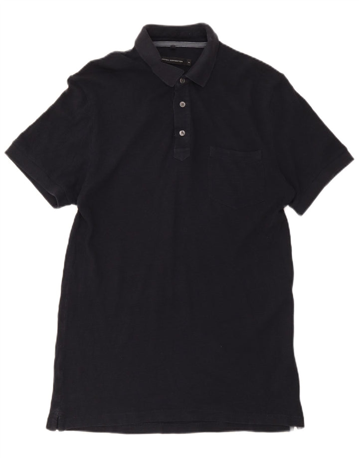 French Connection Mens Regular Polo Shirt Medium Navy Blue Cotton