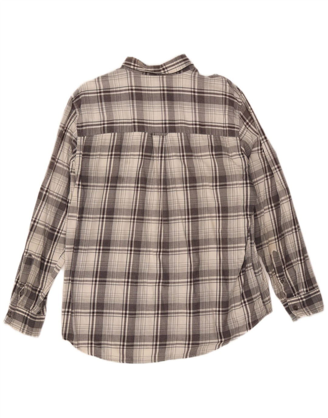 Chaps Mens Flannel Shirt Large Grey Check Cotton