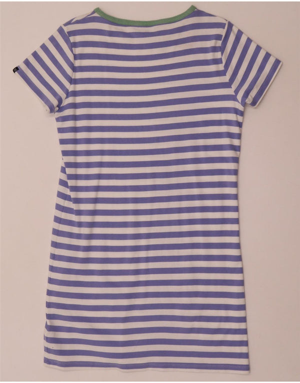 Crew Clothing Damska sukienka T-shirtowa UK 14, bawełniana w średnie niebieskie paski