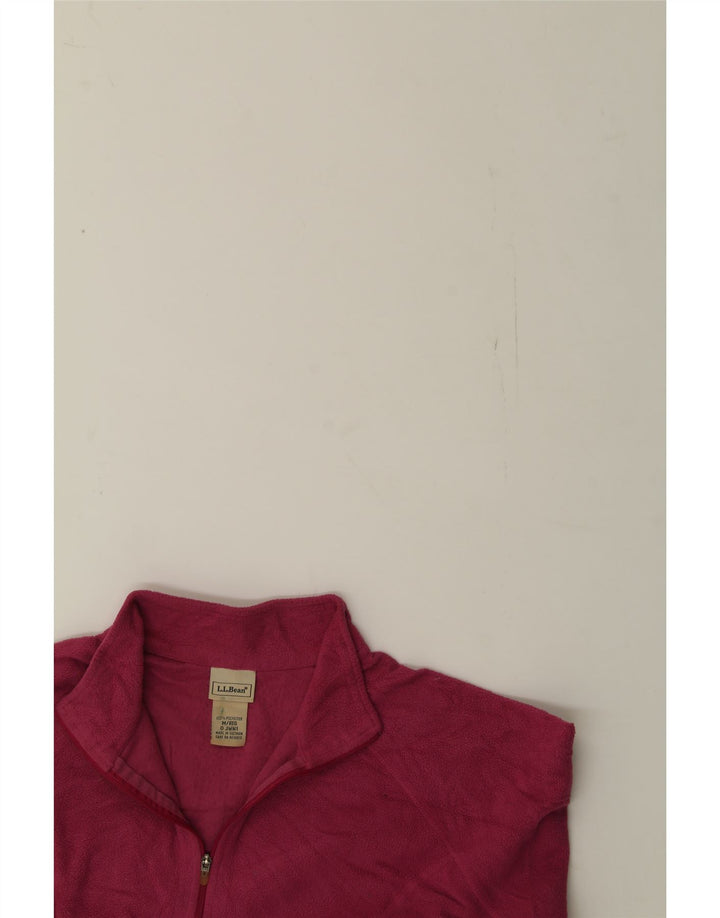 L.L.BEAN Womens Zip Neck Fleece Jumper UK 14 Medium Red Polyester Vintage L.L.Bean and Second-Hand L.L.Bean from Messina Hembry 
