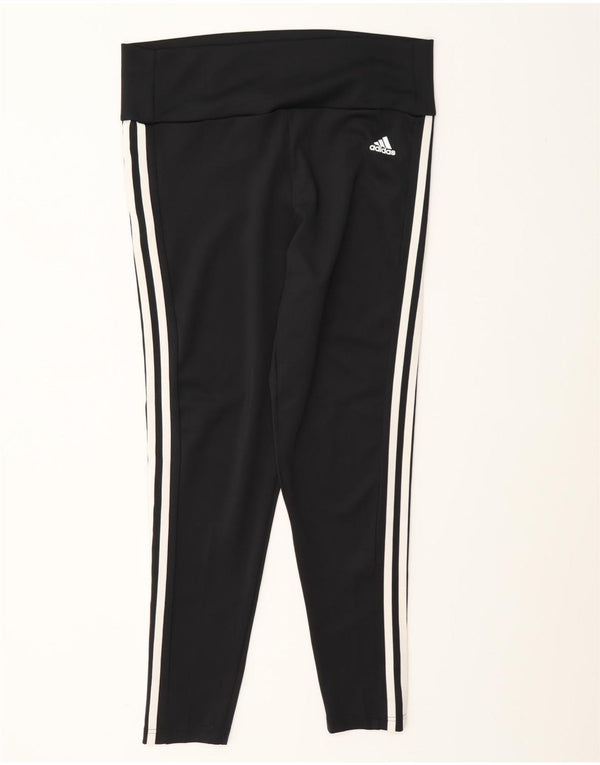 Adidas Damen Aeroready Leggings UK 16/18 Large Schwarz Polyester