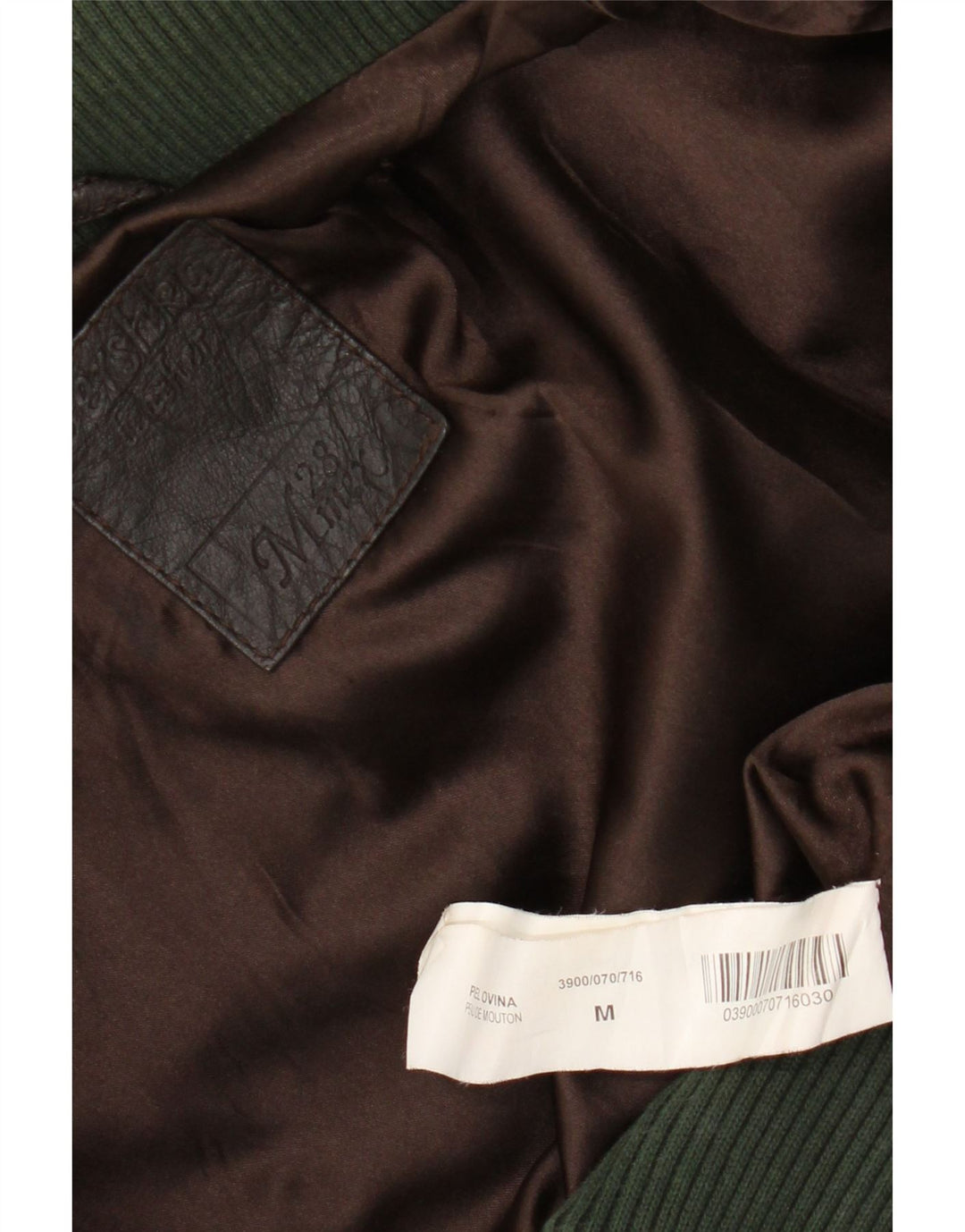 Bershka Womens Bomber Leather Jacket UK 12 Medium Brown Leather