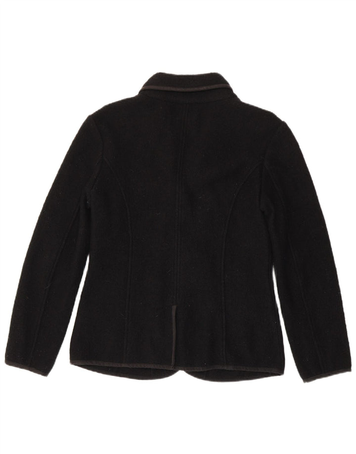 Woolrich Womens 4 Button Blazer Jacket UK 14 Large Black Wool