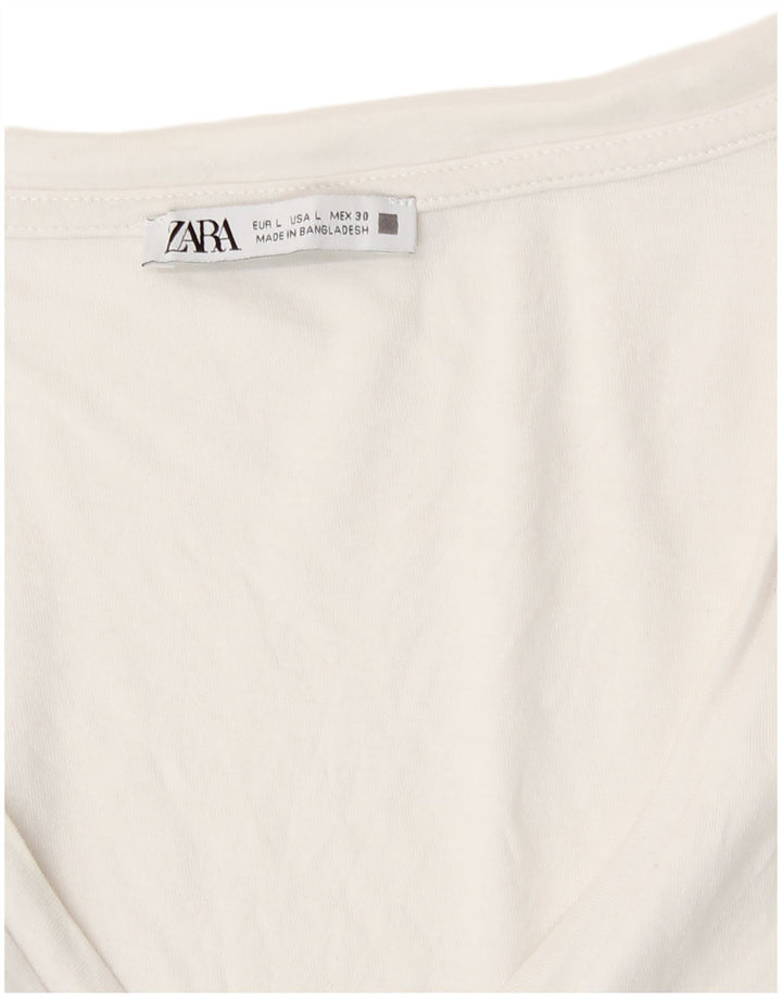 Zara Womens T-Shirt Top UK 16 Large White