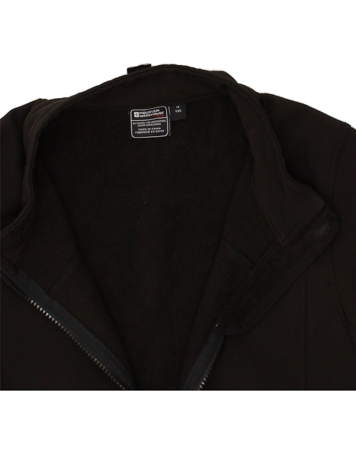 MOUNTAIN WAREHOUSE Boys Tracksuit Top Jacket 12-13 Years Black Polyester | Vintage Mountain Warehouse | Thrift | Second-Hand Mountain Warehouse | Used Clothing | Messina Hembry 