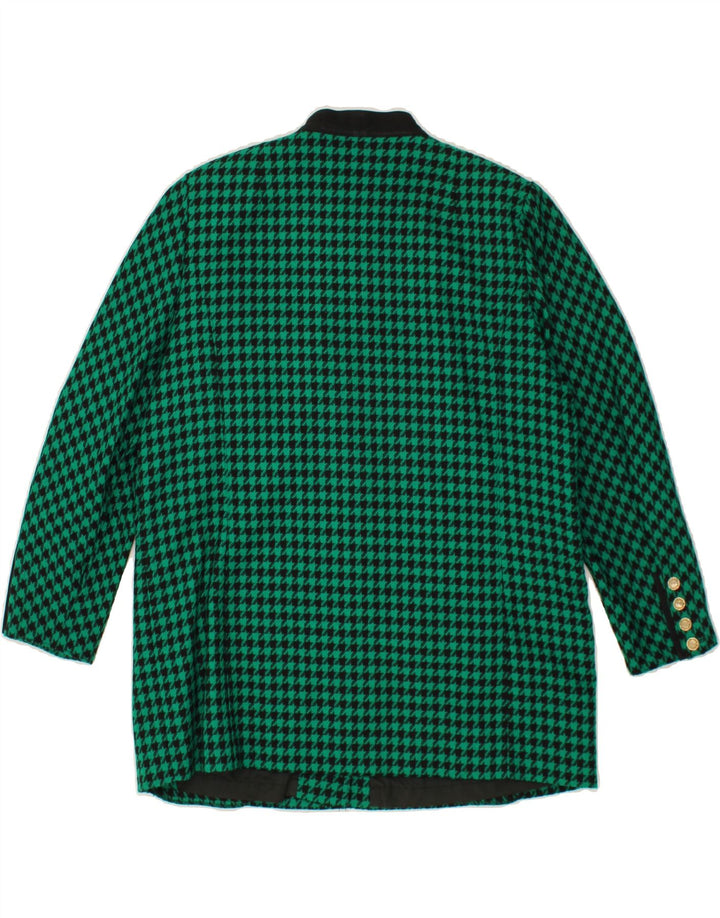 BASLER Womens Overcoat UK 18 XL Green Houndstooth Vintage Basler and Second-Hand Basler from Messina Hembry 