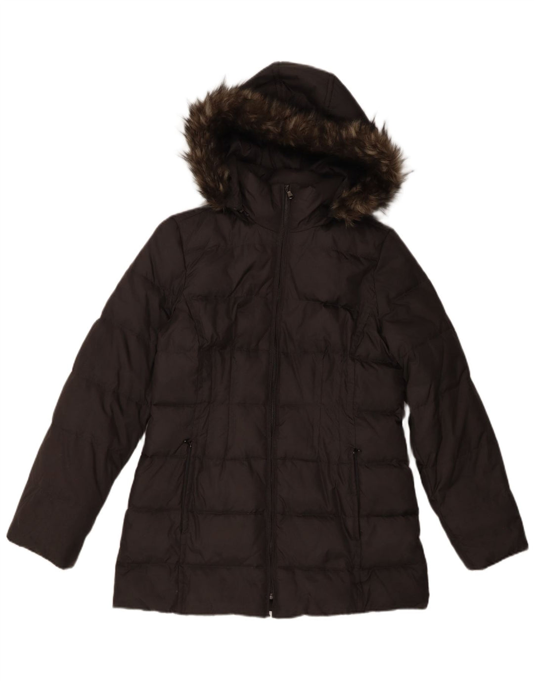 MICHAEL KORS Womens Hooded Padded Jacket UK 14 Medium Grey Polyester