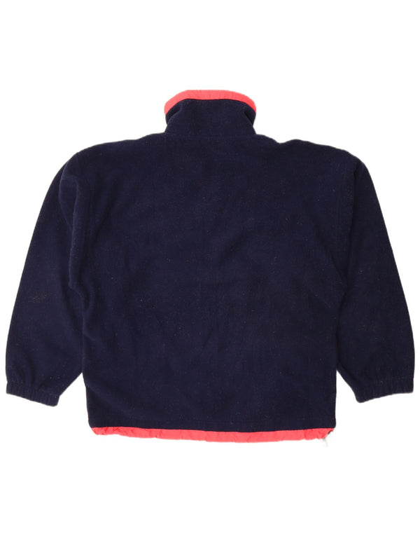 Astrolabio Suéter masculino de lã com zíper e gola grande bloco colorido azul marinho