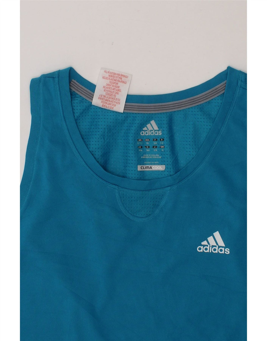 ADIDAS Boys Climacool Vest Top 15-16 Years Blue Polyester Vintage Adidas and Second-Hand Adidas from Messina Hembry 