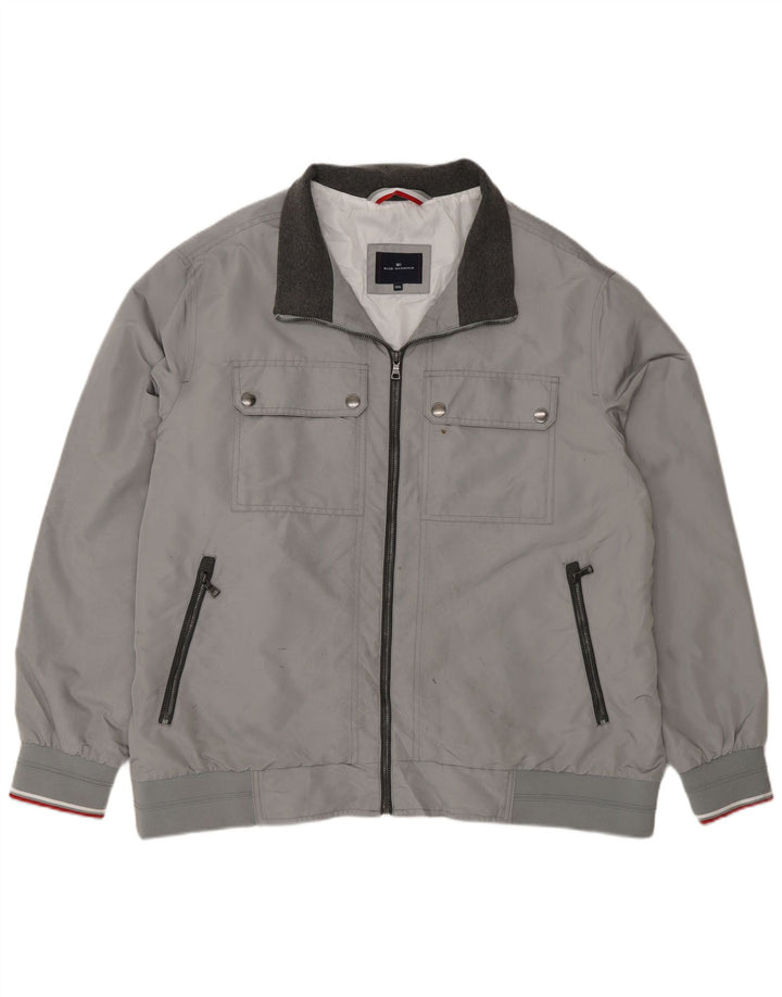 Marks & Spencer Mens Blue Harbour Bomber Jacket 3XL Grey Polyester