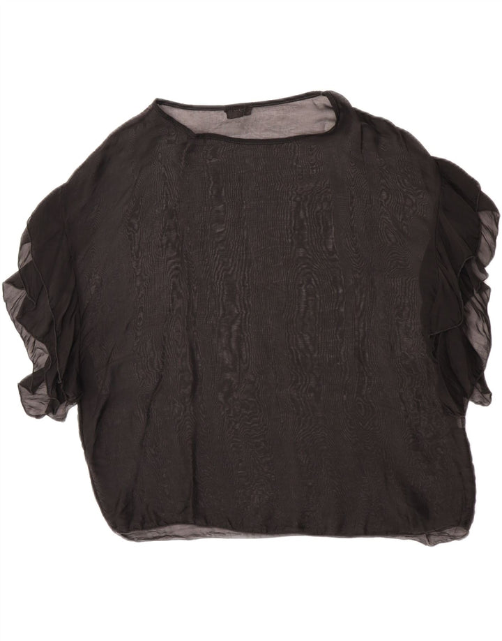Damska prześwitująca bluzka King Kong Oversize Top UK 10 Small Black Silk