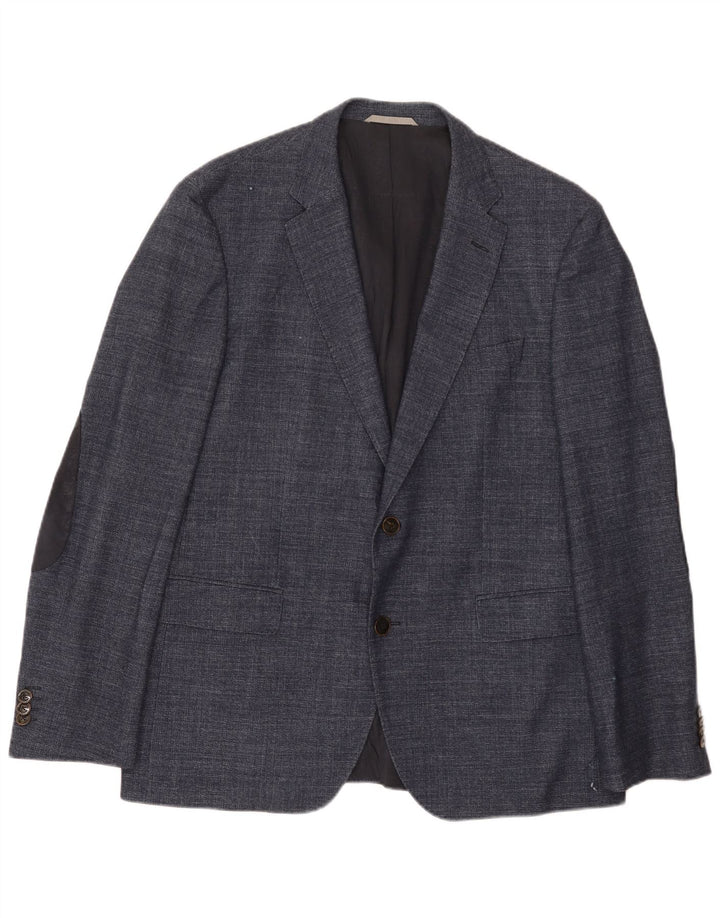 Hugo Boss Mens 2 Button Blazer Jacket EU 52 XL Navy Blue Wool